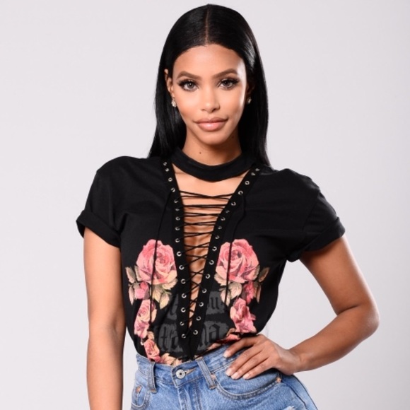 Fashion Nova Lace Up Tee | Poshmark